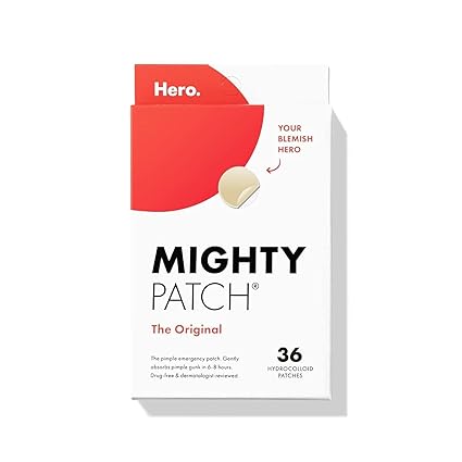 Hero Cosmetics Mighty Patch™ Hydrocolloid acne patches for zits and blemishes (36 count).