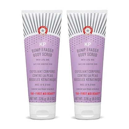 First Aid Beauty KP Bump Eraser Body Scrub, Exfoliant for Keratosis Pilaris with 10% AHA, 2 oz.