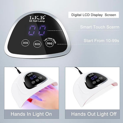 UV LED Nail Lamp  LED Nail Lamp 72W UV Light for Nails with 3 Timer Setting & LCD Touch Display Screen Nail Lamp Nail Dryer