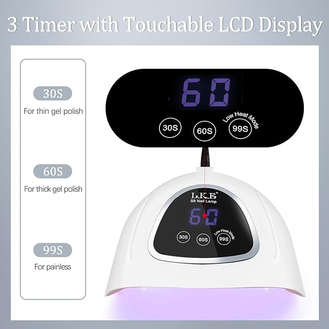 UV LED Nail Lamp  LED Nail Lamp 72W UV Light for Nails with 3 Timer Setting & LCD Touch Display Screen Nail Lamp Nail Dryer