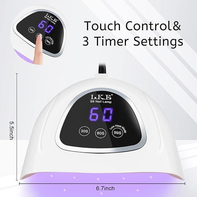 UV LED Nail Lamp  LED Nail Lamp 72W UV Light for Nails with 3 Timer Setting & LCD Touch Display Screen Nail Lamp Nail Dryer