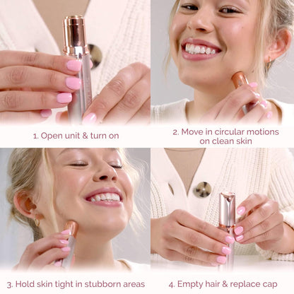 Finishing Touch Flawless Hair Remover Painless, 18k gold-plated, LED precision, white/rose gold.