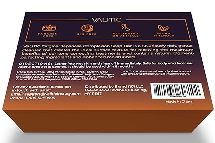 VALITIC Kojic Acid Soap Bars Dark spot remover with Vitamin C, Retinol, Collagen, Turmeric, Hyaluronic Acid, Vitamin E, Shea Butter, and Olive Oil (2 Pack).