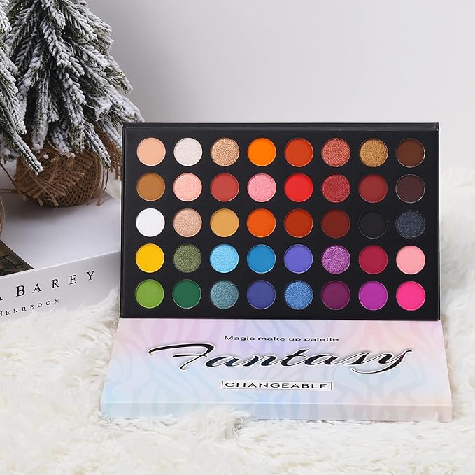 Highly Pigmented Eye Makeup Palette Matte Shimmer Metallic Eyeshadow Pallet Long Lasting Blendable Natural Colors Make Up Eye Shadows Cosmetics Gift Kit