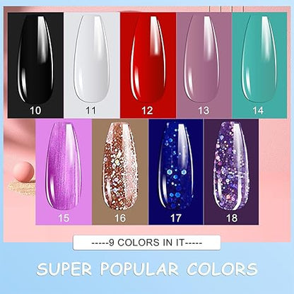 9 colors nail polish set,gel nail polish kit,nail lamp, nail tool