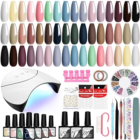 42-Piece Gel Nail Polish Kit with UV Light 24 colors, manicure tools, perfect for DIY at-home manicures and gifts.