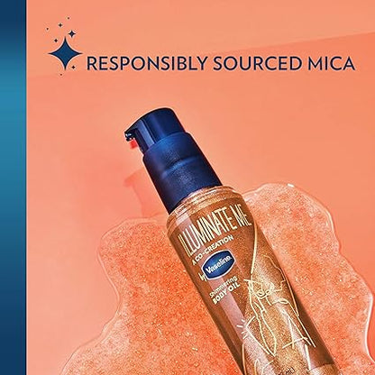 Vaseline Illuminate Me Shimmering Body Oil glow beautifully with a shimmer designed for melanin-rich skin.